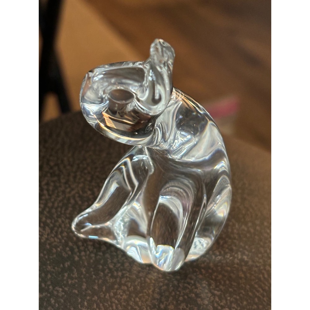 Vintage Crystal Clear Glass Duck by Vilca Atelier Paperweight